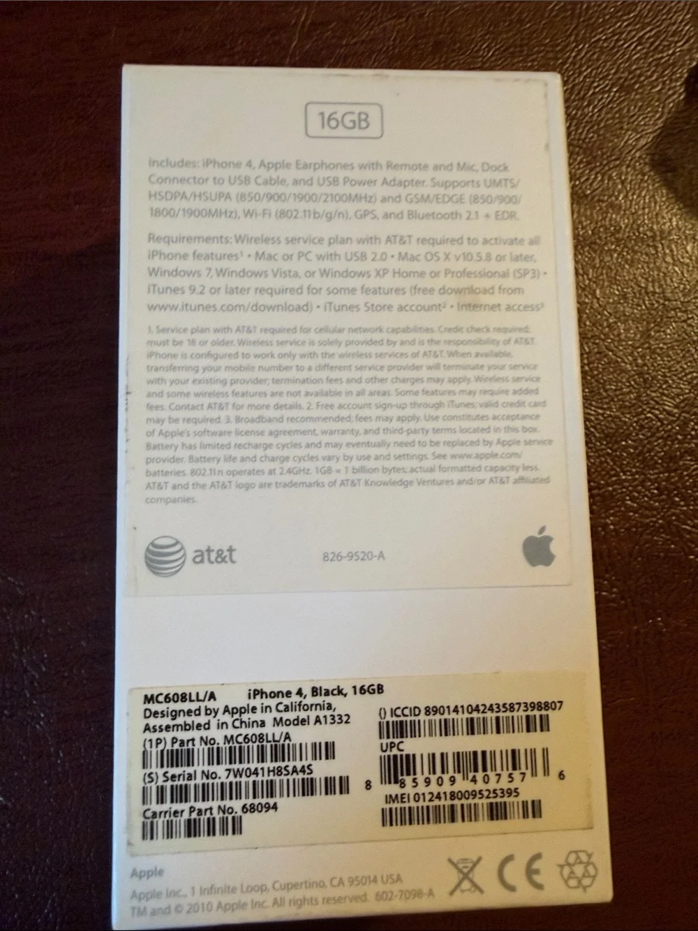 Vintage New Apple iPhone 4 Retail Box with Manuals